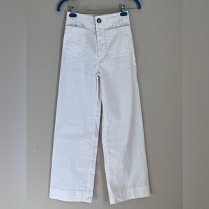 MAEVE By Anthropologie The Colette Wide-Leg Pants Size 25 Tall White Linen Long